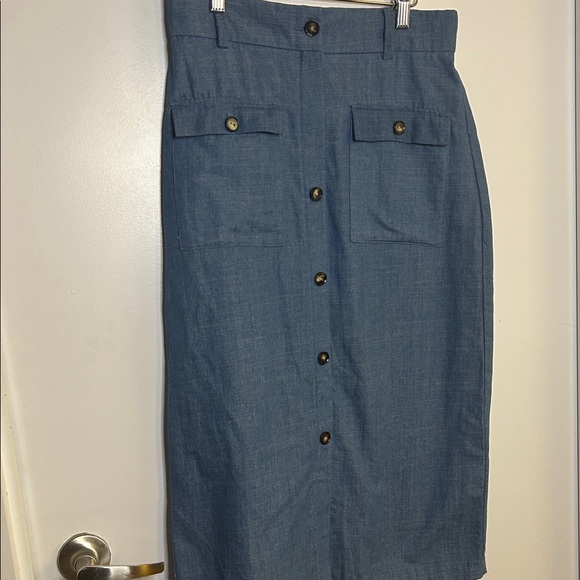 Monteau Los Angeles Chambray Vest & Skirt Set | Size M 💙 - Picture 8 of 16